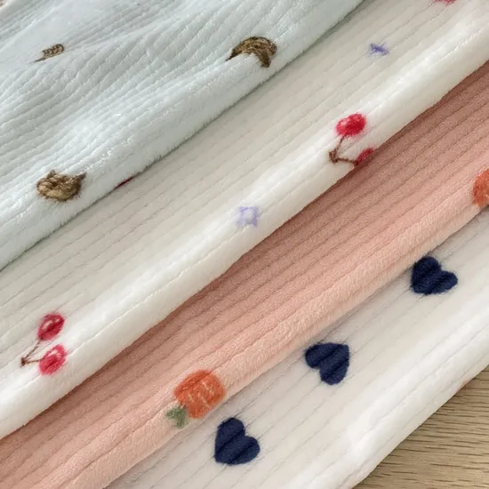 Wholesale Polyester Jacquard Flannel Minky Plush Stripe Fleece Fabric for Jacquard Flannel Blanket 
