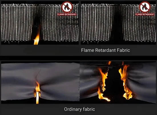 100% Polyester Linen Look Flame Retardant Curtain Fabric Hotel Curtain Blackout Curtain Fabric 