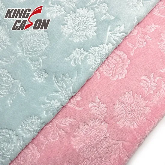 Kingcason Wholesale 180g Elegant 3D Embossed Super Soft Stretchy Polyester Spandex Sustainable Minky Fabric 