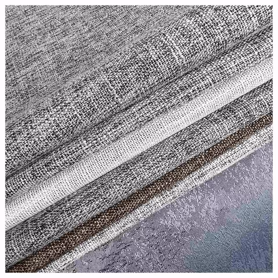 New Design and Color Customized Linen Look Texture Super Blackout 100% Shading Bonded Curtain Fabric for Living Room 
