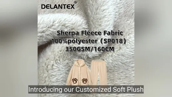 Customized Soft Plush Faux Fur Sherpa Fleece Fabric for Garment Bedding 