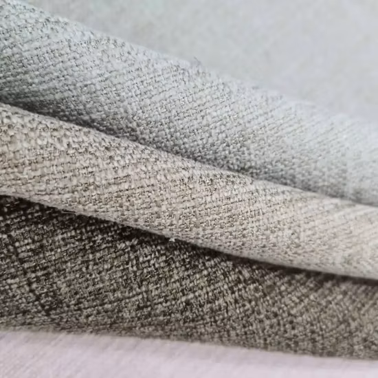 100%Polyester Home Textile Imitation Linen Look Thick Durable Dark Gray Upholstery Furniture Sofa Fabric 